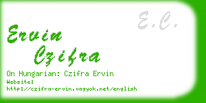 ervin czifra business card